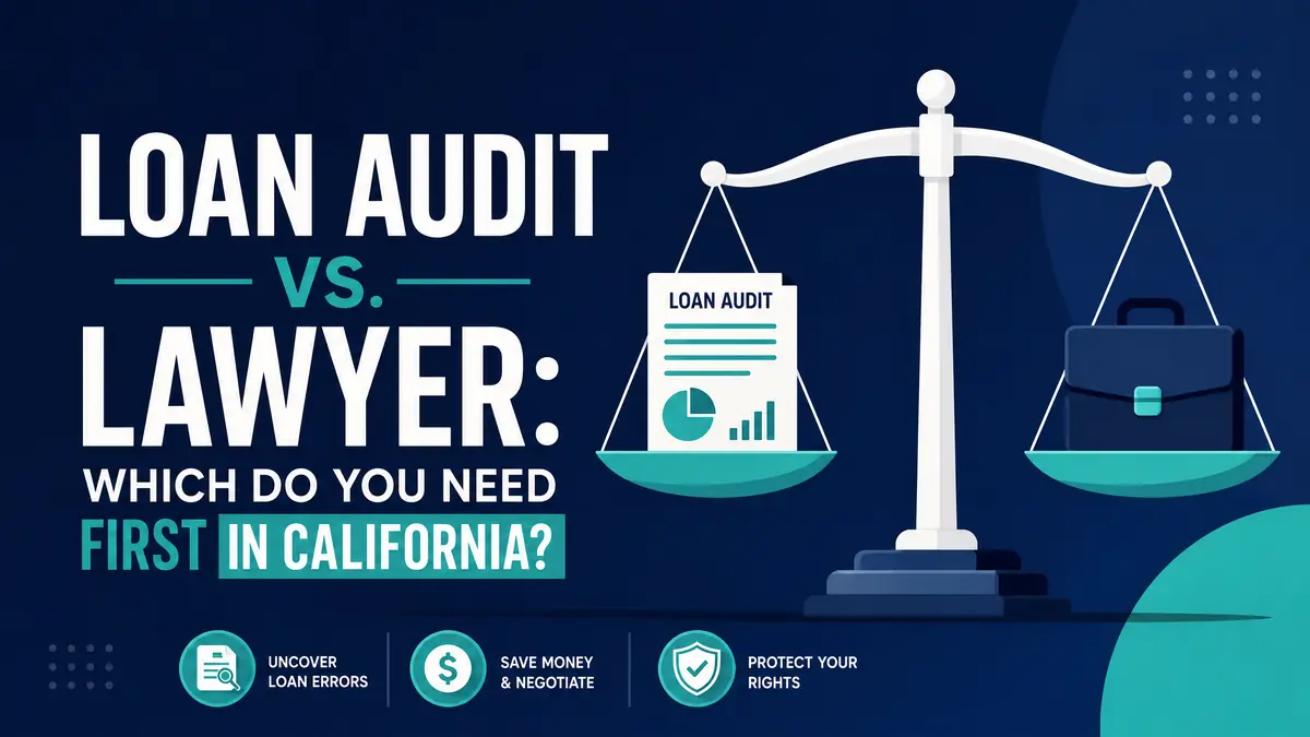 Loan Audit vs. Lawyer: Which Do You Need First in California?